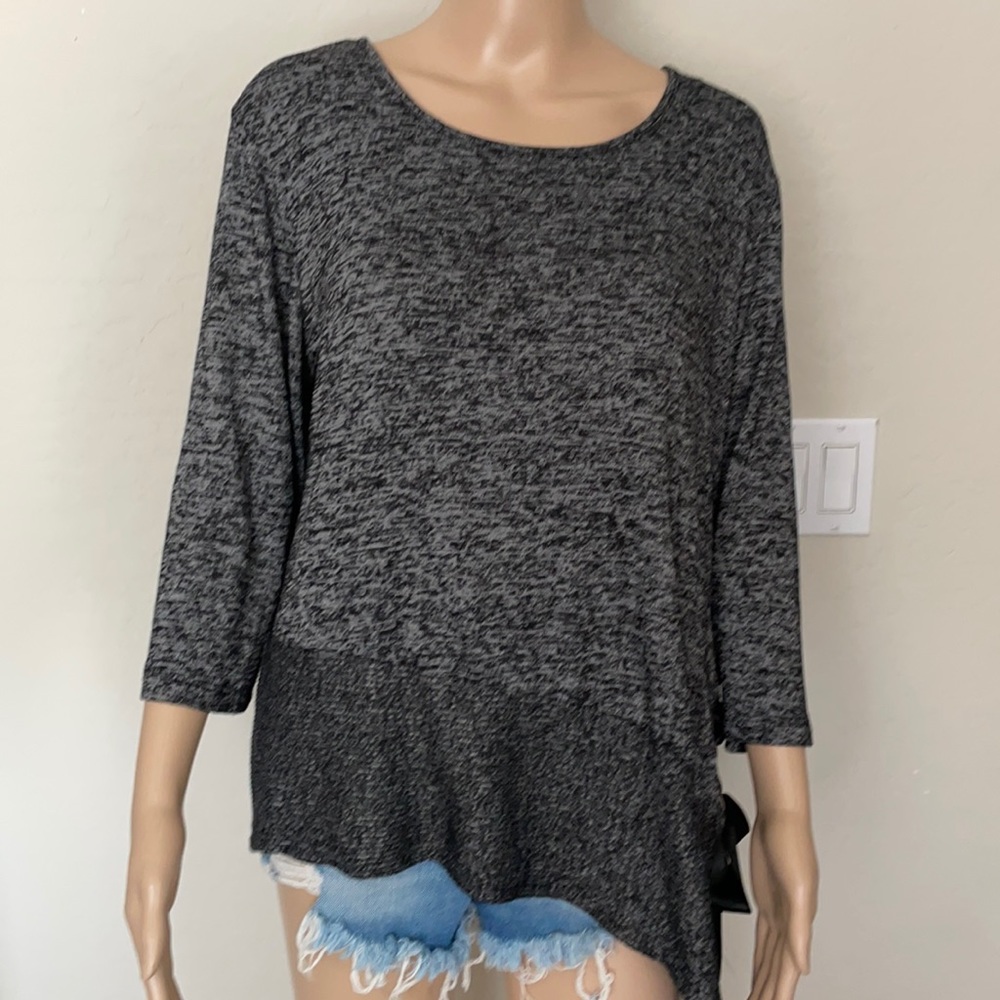 Dark grey top with bow